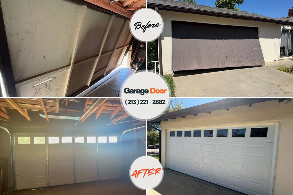 Before and after: garage door repair Fosston, MN